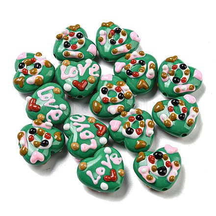 Ручная роспись акрилом с эмалевыми бусинами MACR-D031-06B-1