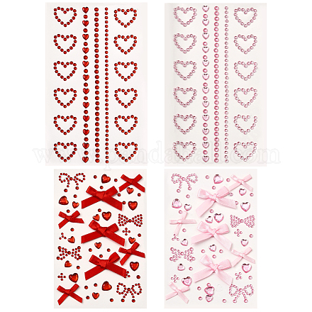 4 шт. 4 стиля наклейки для раскрашивания лица из смолы AJEW-SP0002-69-1