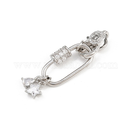 Латунный микро pave прозрачный кубический цирконий лобстер KK-U059-56P-1