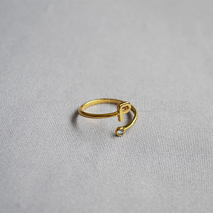 Латунные кольца-манжеты с микропаве и прозрачным цирконием для женщин WG54647-15-1