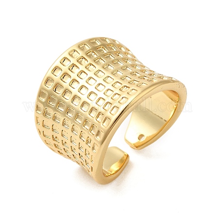 Тартан латунные широкие открытые манжеты для женщин RJEW-A046-11G-1