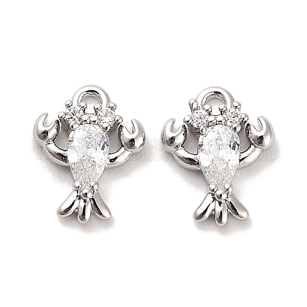 Латунные микропаве прозрачные кубические циркониевые подвески KK-C054-11P-1