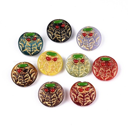 Плоский круглый с грибовидными стеклянными бусинами GLAA-T025-62M-1