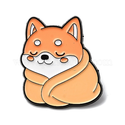 Сиба-ину с эмалированными булавками JEWB-I055-04EB-02-1
