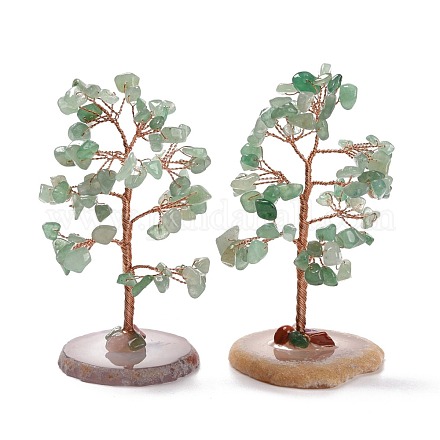 Натуральные зеленые авантюриновые чипсы и украшения для пьедестала из агата DJEW-A001-04I-1