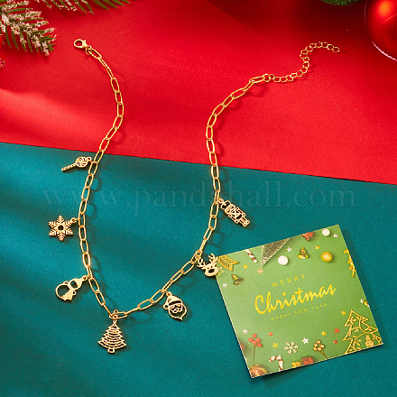 Ожерелья из сплава с подвеской на рождественскую тематику FS-WGE4CD5-05-1