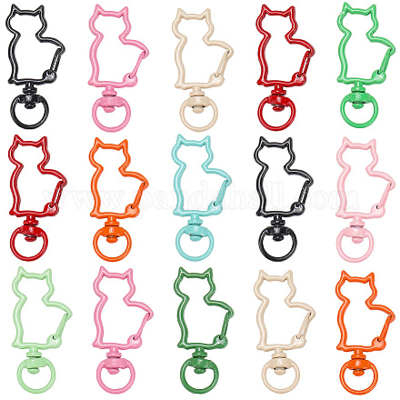 30 шт. окрашенные распылением экологически чистые карабины из сплава с поворотными крючками FIND-SC0016-41-1