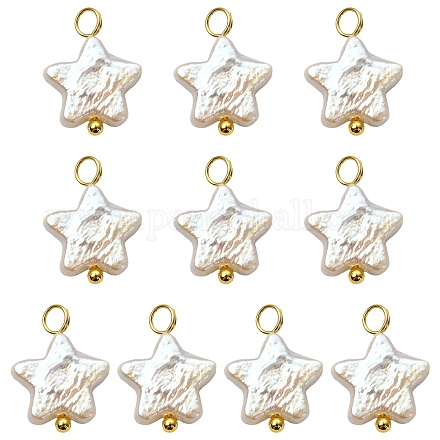 10 шт. подвески из натурального барочного жемчуга Кеши с ядрами&nbsp;PALLOY-YW00106-1