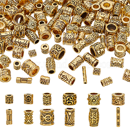 120шт. 10 стиля наборов бусин из сплава в тибетском стиле TIBEB-HY0001-10AG-1