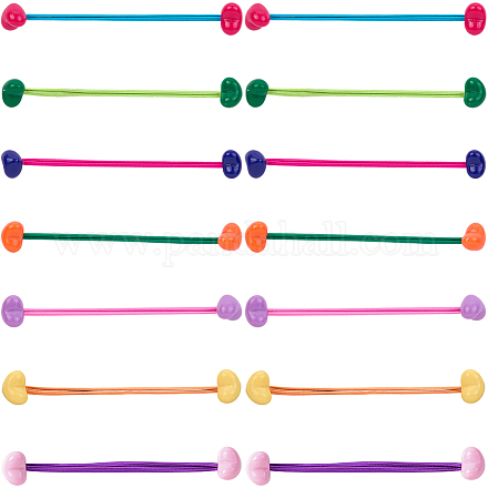 7 шт. 7 стиля акриловые резинки для волос в форме сердца карамельного цвета OHAR-CP0001-22B-1