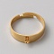 304 Stainless Steel Loop Ring Base, Golden, Hole: 1.6mm, US Size 7 1/4(17.5mm)