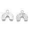 Brass Charms, Rainbow Charms, Cadmium Free & Nickel Free & Lead Free, Platinum, 14x14.5x1mm, Hole: 2mm