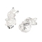 Synthetic Quartz Crystal Rabbit Figurines, for Home Feng Shui Ornament, 23.5x10.5x18.5mm