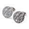 Non-Tarnish 201 Stainless Steel Flat Round Stud Earring Findings, with 304 Stainless Steel Pins, Stainless Steel Color, 12x0.8mm, Hole: 1.4mm, Pin: 0.7mm