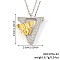Brass Micro Pave Clear Cubic Zirconia Bee Initial Pendant Necklaces, Platinum & Golden, Letter V, 15.75 inch(40cm), pendant: 29x26mm