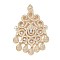 Eco-friendly Brass Micro Pave Clear Cubic Zirconia Big Pendants, Cadmium Free & Lead Free, Long-Lasting Plated, Teardrop, Golden, 58x38.5x4mm, Hole: 3.9mm