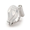 Brass Clip-on Earring Findings, Cadmium Free & Nickel Free & Lead Free, with Silicone, Platinum, 15x9x11.5mm, Hole: 0.5mm