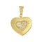 Brass Micro Pave Cubic Zirconia Pendants, Cadmium Free & Lead Free, Heart Charms, Real 18K Gold Plated, 27x27x5mm, Hole: 8.5x5.5mm