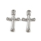 304 Stainless Steel Pendant, Cross Charm, Anti-Tarnish, Stainless Steel Color, 23x13.5x3mm, Hole: 1.8mm