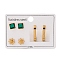 304 Stainless Steel Stud & Hoop Earrring Set for Women, with Rhinestone, Flower & Square, Golden, 7x7mm