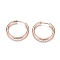 Ion Plating(IP) 304 Stainless Steel Huggie Hoop Earrings, with 316 Surgical Stainless Steel Pin, Ring, Rose Gold, 25x2.5mm, 10 Gauge, Pin: 0.9mm