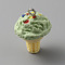 Opaque Resin Imitation Food Pendants, Ice Cream Charms, with Platinum Tone Iron Loops, Light Green, 25x15~16mm, Hole: 2mm