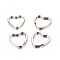 Iron Split Key Rings, Keychain Clasp Findings, Valentine's Jewelry Findings, Heart, Platinum Color, about 31mm in diameter, 3mm thick, 25mm inner diameter