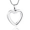 Stainless Steel & Glass Heart Pendant Urn Ashes Necklaces, Mini Cinerary Casket Pendant Round Snake Chain Necklaces for Women Men, Stainless Steel Color, pendant: 20x20mm