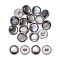 16Pcs 1-Hole Shell Alloy Shank Buttons, Flat Round, Black, 11x6.5mm, Hole: 2mm