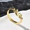 Brass Micro Pave Cubic Zirconia Finger Rings, Heart, Long-Lasting Plated, Rack Plating, Lead Free & Cadmium Free, Real 18K Gold Plated, 6mm, US Size 7 1/4(17.5mm)