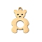 201 Stainless Steel Pendants, Bear Charms, Real 18K Gold Plated, 18x11.5x1mm, Hole: 1.4mm