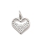 Brass Micro Pave Cubic Zirconia Charms, Heart, Long-Lasting Plated, Rack Plating, with Jump Ring, Real Platinum Plated, 12.5x12x2mm, Hole: 3mm