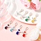 Angel Glass Pendant Decorations, with Zinc Alloy Lobster Claw Clasps, Mixed Color, 30mm, 8pcs/set