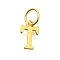925 Sterling Silver Pendants, Real 18K Gold Plated, Letter, Letter T, 10x6x1mm, Hole: 4mm