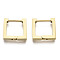 304 Stainless Steel Huggie Hoop Earrings, Square, Real 18K Gold Plated, 14x14x3mm, Pin: 0.8mm
