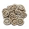 Undyed Wood Steampunk Pendants, Gear Charms, Antique White, 27~50x2.5mm, Hole: 3~7mm, 50pcs/set