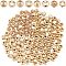 160Pcs 4 Style Long-Lasting Plated Brass Beads, Round, Real 24K Gold Plated, 4x3.5~4mm, Hole: 1.2~1.6mm, 40pcs/style