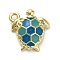 Alloy Enamel Pendants, Sea Turtle Charms, Golden, 12.5x12x3.5mm, Hole: 1.2mm