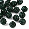 Mideast Rhinestone Beads, with Polymer Clay, Round Pave Disco Ball Beads, Sea Green, PP13(1.9~2mm), 10mm, Hole: 1.5mm