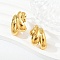 304 Stainless Steel Nuggets Stud Earrings, Golden, 24.5x15mm