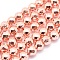 Electroplate Non-magnetic Synthetic Hematite Beads Strands, Grade AAA, Long-Lasting Plated, Faceted, Round, Rose Gold Plated, 6mm, Hole: 1mm, about 65pcs/strand, 15 inch(38cm)