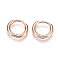 304 Stainless Steel Huggie Hoop Earrings, with 316 Surgical Stainless Steel Pin, Ion Plating(IP), Ring, Rose Gold, 12x2mm, 12 Gauge, Pin: 0.9mm