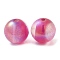 Two Tone Resin Beads, Round, Deep Pink, 16x15.5mm, Hole: 2.5mm