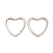 Iron Split Key Rings, Heart, Platinum, Gauge: 3.2mm, 31.5x31x3.2mm