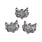 Electroplate Transparent Glass Connector Charms, Fox Links, Dark Gray, 22~23x25x7mm, Hole: 1.8mm