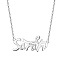 925 Sterling Silver Pendant Necklaces, with Cable Chains, Word Sarah, Platinum, 15 inch(38cm)