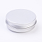 Round Aluminium Tin Cans, Aluminium Jar, Storage Containers for Cosmetic, Candles, Candies, with Screw Top Lid, Platinum, 4x1.8cm, Capacity: 15ml