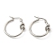Non-Tarnish 304 Stainless Steel Knot Hoop Earrings, Stainless Steel Color, 24.5x23.5mm