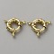 Brass Spring Ring Clasps, Ring, Real 14K Gold Plated, 24x19.5x5.5mm, Hole: 2.2mm