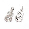 Real Platinum Plated Tone Brass Micro Pave Cubic Zirconia Number Charms, Num.8, Cadmium Free & Nickel Free & Lead Free, 11x6~7x1.5~2mm, Hole: 2mm